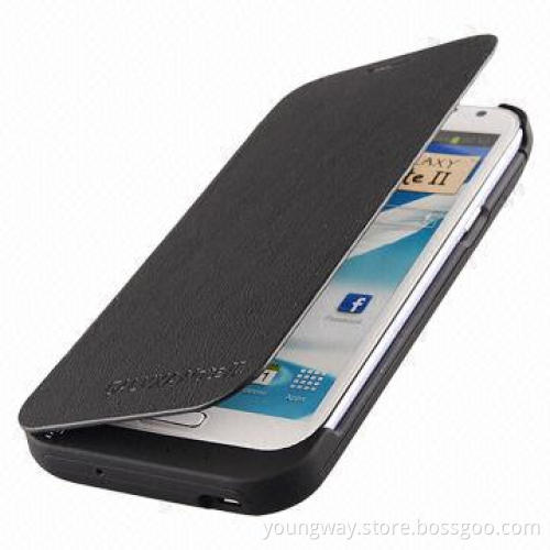 Portable Power Bank/External Battery with Flip Leather Case for Samsung Galaxy Note II/N7100